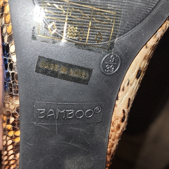 BAMBOO Multicolor Snakeskin Heeled Boots - Picture 2 of 4